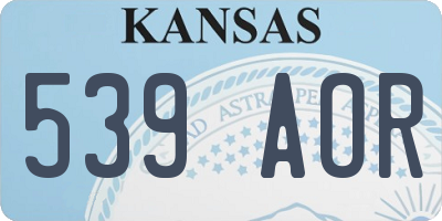 KS license plate 539AOR
