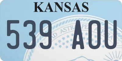 KS license plate 539AOU
