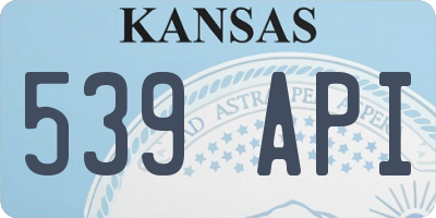 KS license plate 539API