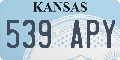 KS license plate 539APY