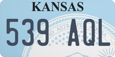 KS license plate 539AQL