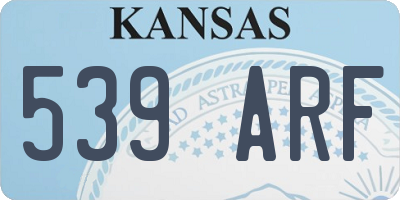 KS license plate 539ARF