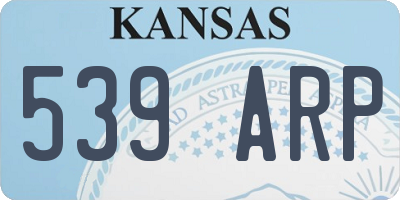 KS license plate 539ARP