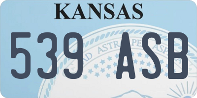 KS license plate 539ASB