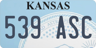KS license plate 539ASC
