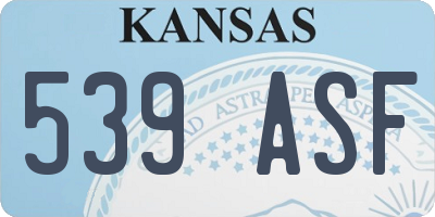 KS license plate 539ASF