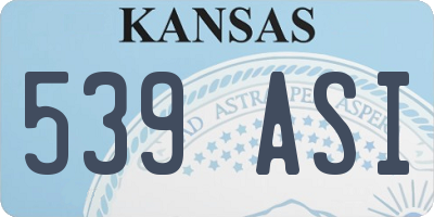 KS license plate 539ASI