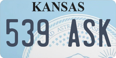 KS license plate 539ASK