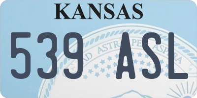 KS license plate 539ASL