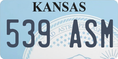 KS license plate 539ASM