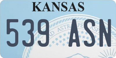 KS license plate 539ASN