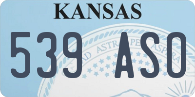 KS license plate 539ASO