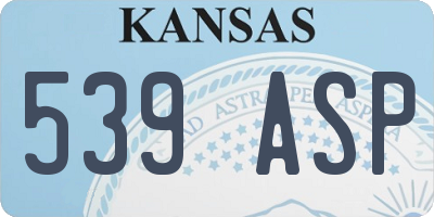 KS license plate 539ASP