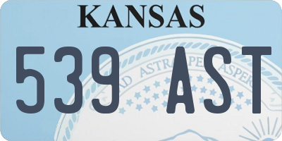 KS license plate 539AST