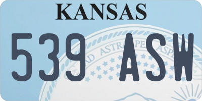 KS license plate 539ASW