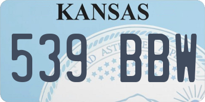 KS license plate 539BBW