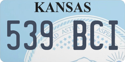KS license plate 539BCI