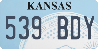 KS license plate 539BDY