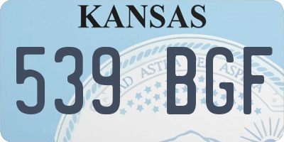 KS license plate 539BGF