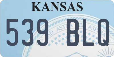 KS license plate 539BLQ