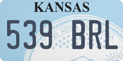 KS license plate 539BRL