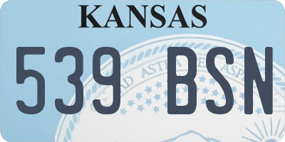 KS license plate 539BSN