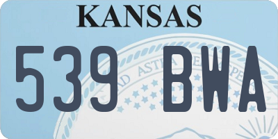 KS license plate 539BWA