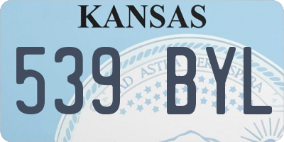KS license plate 539BYL