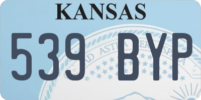 KS license plate 539BYP