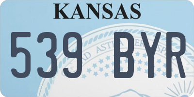 KS license plate 539BYR