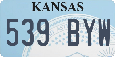 KS license plate 539BYW