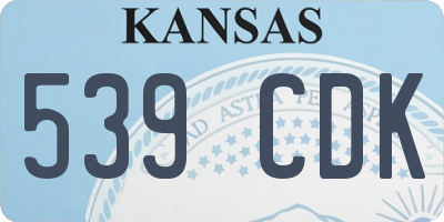 KS license plate 539CDK