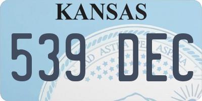 KS license plate 539DEC