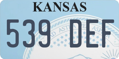 KS license plate 539DEF