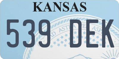 KS license plate 539DEK