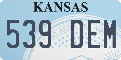 KS license plate 539DEM