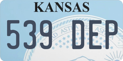 KS license plate 539DEP
