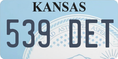 KS license plate 539DET