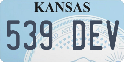 KS license plate 539DEV