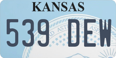 KS license plate 539DEW