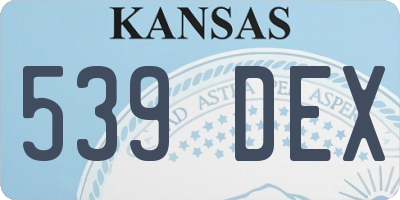 KS license plate 539DEX