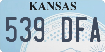 KS license plate 539DFA