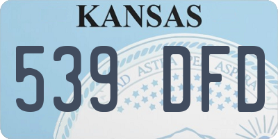 KS license plate 539DFD