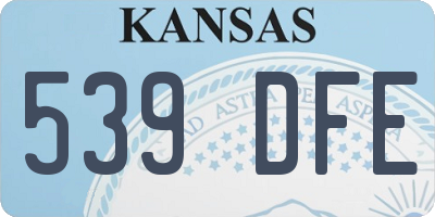 KS license plate 539DFE