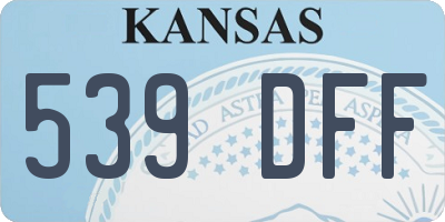 KS license plate 539DFF