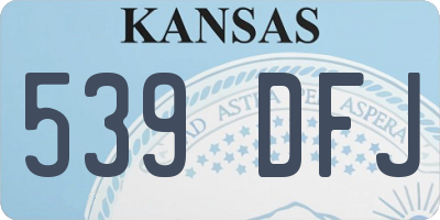 KS license plate 539DFJ