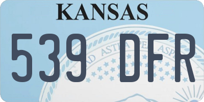 KS license plate 539DFR