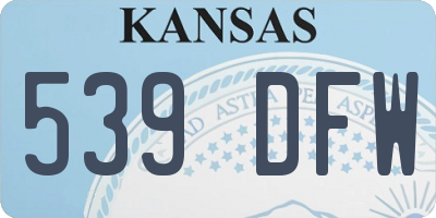 KS license plate 539DFW