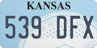 KS license plate 539DFX