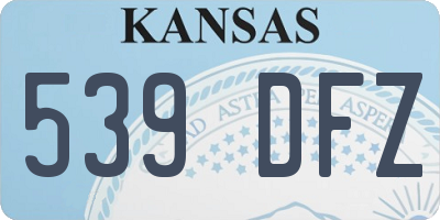 KS license plate 539DFZ